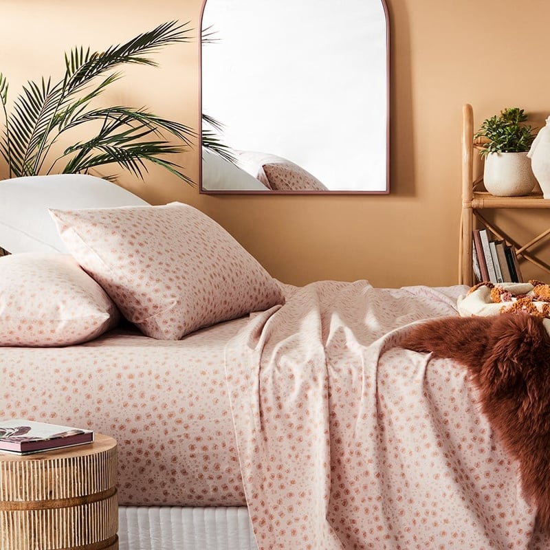 Printed Pink Leopard Flannelette Sheet Set