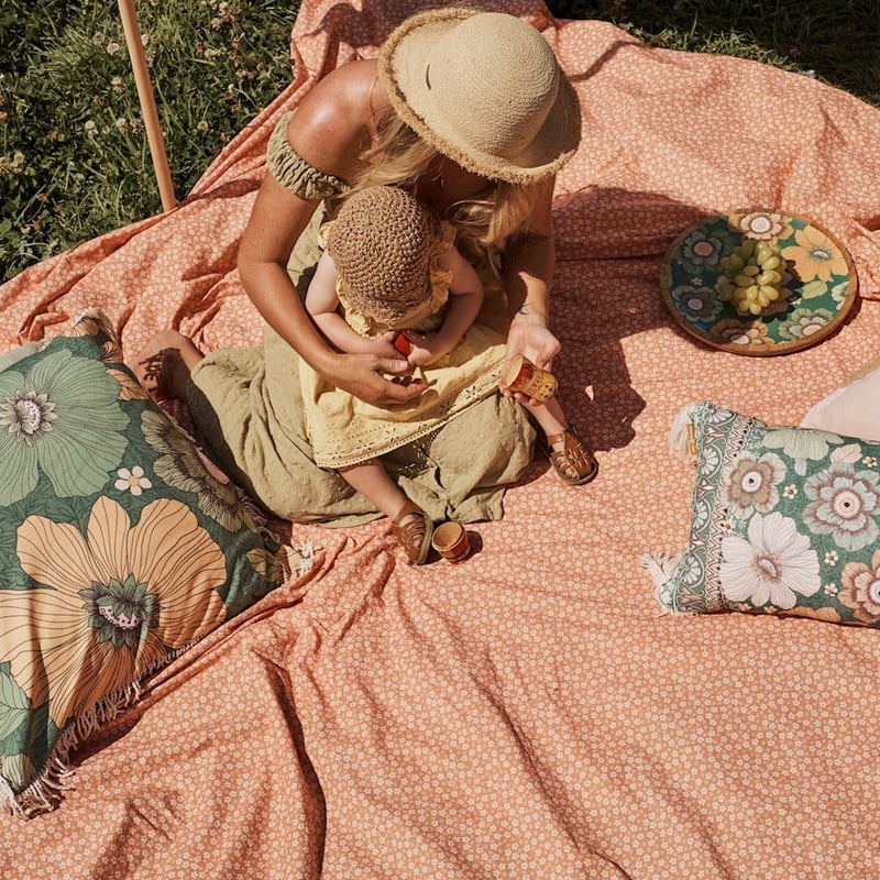 Wandering Folk Daisy Terracotta Sheet Set 