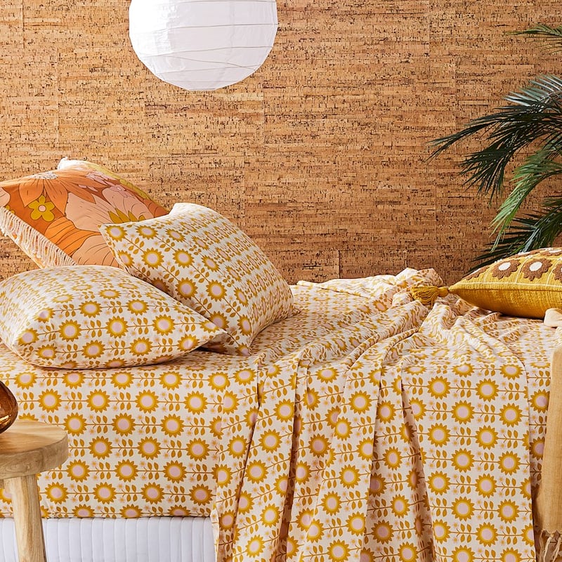 Printed Joni Floral Golden Sheet Set