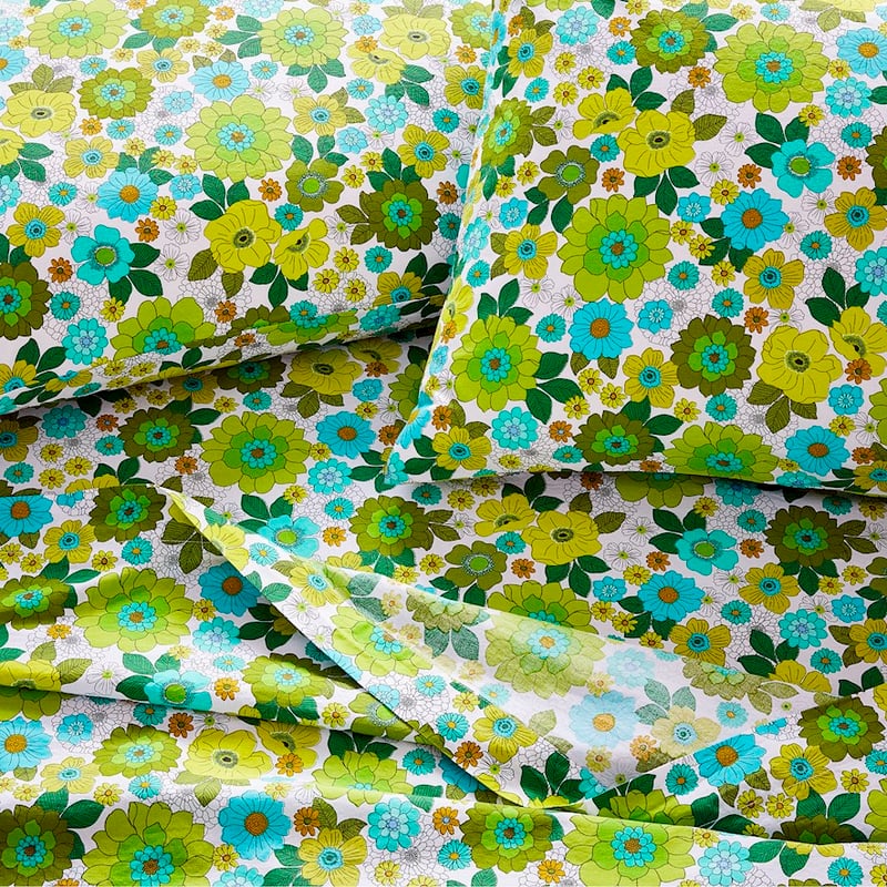 April Floral Green Printed Sheet Set