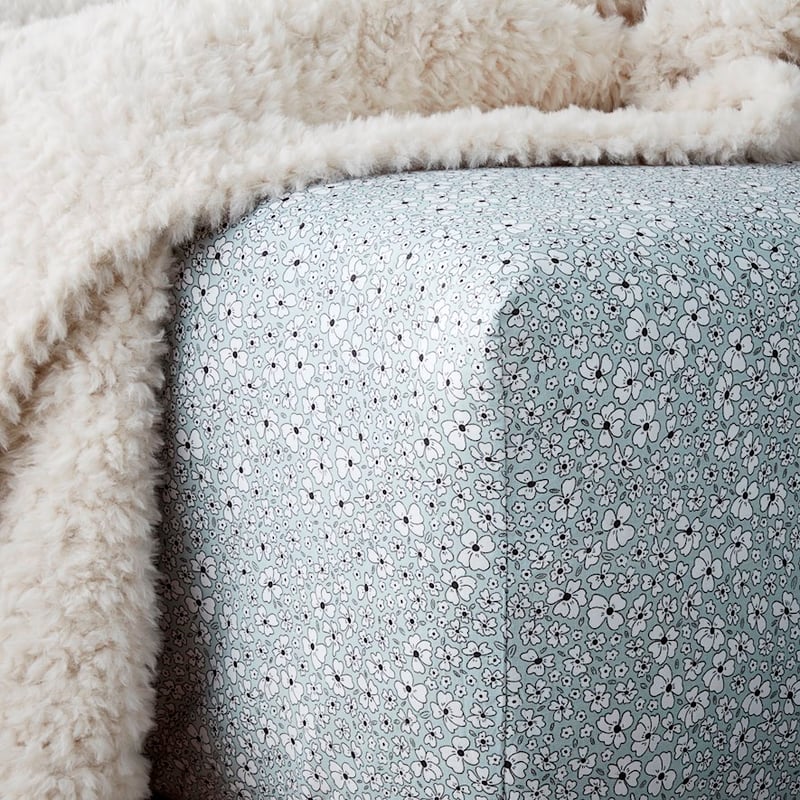 Printed Floral Mist Silver Blue Sheet Set