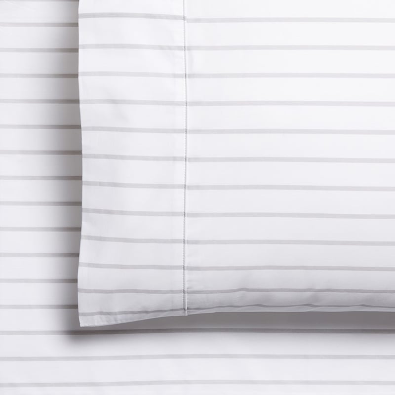 300TC Fresh Cotton Cloud Grey Stripe Sheet Set