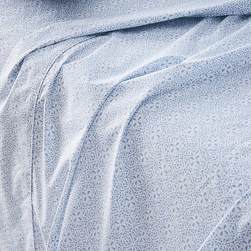 Fresh Dusty Blue Tile Fitted Sheet Separates 