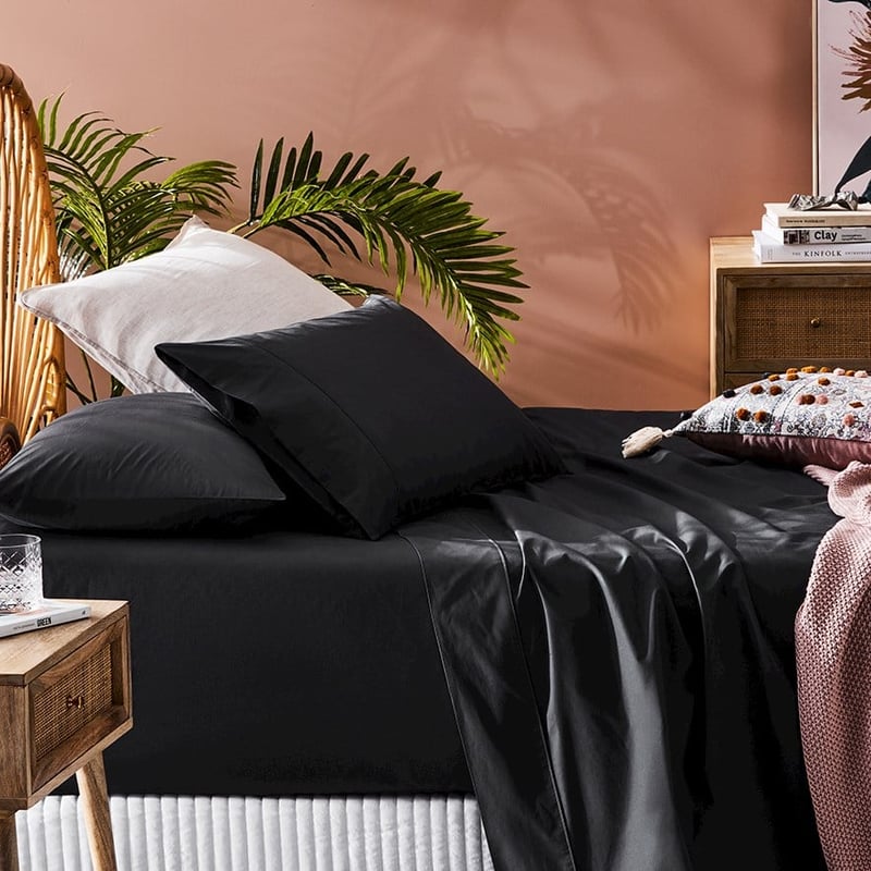 Fresh Cotton Percale Coal Sheet Separates