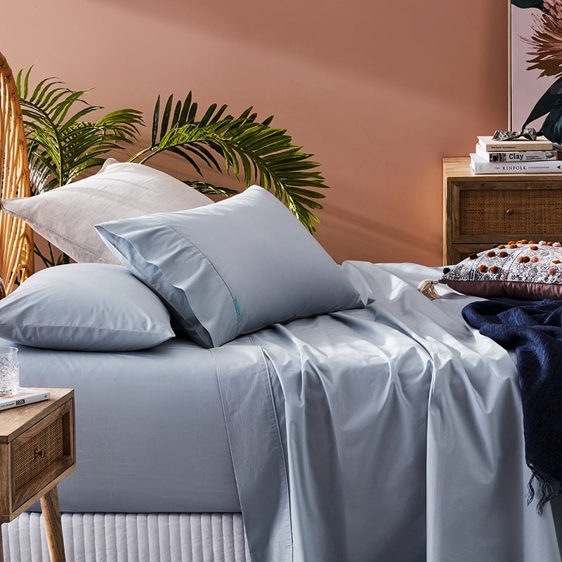 300TC Fresh Cotton Sheet Separates in Sky Grey