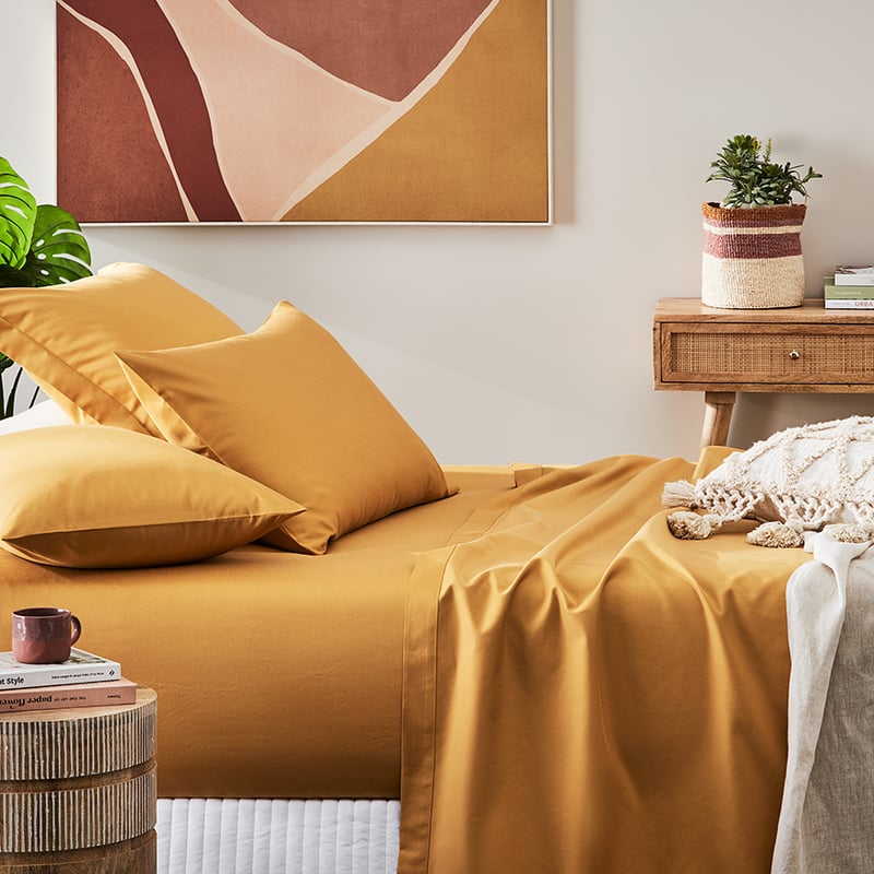 600TC Bamboo Honey Mustard Sheet Separates