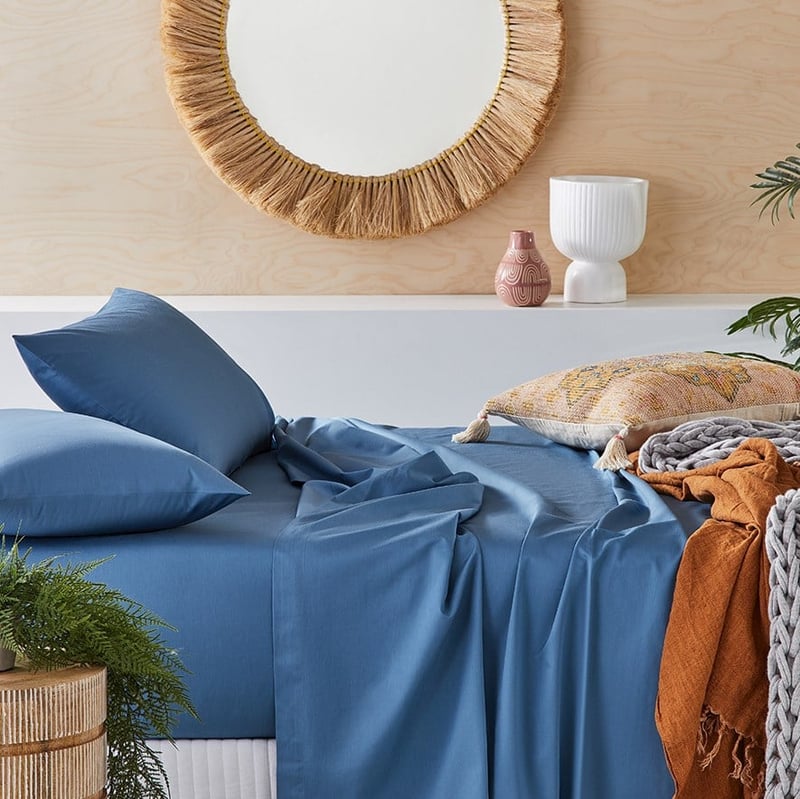 600TC Bamboo Cotton Steel Blue Sheet Separates