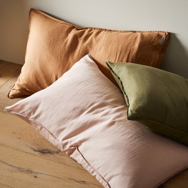 Vintage Washed Linen Nude Pink Sheet Set