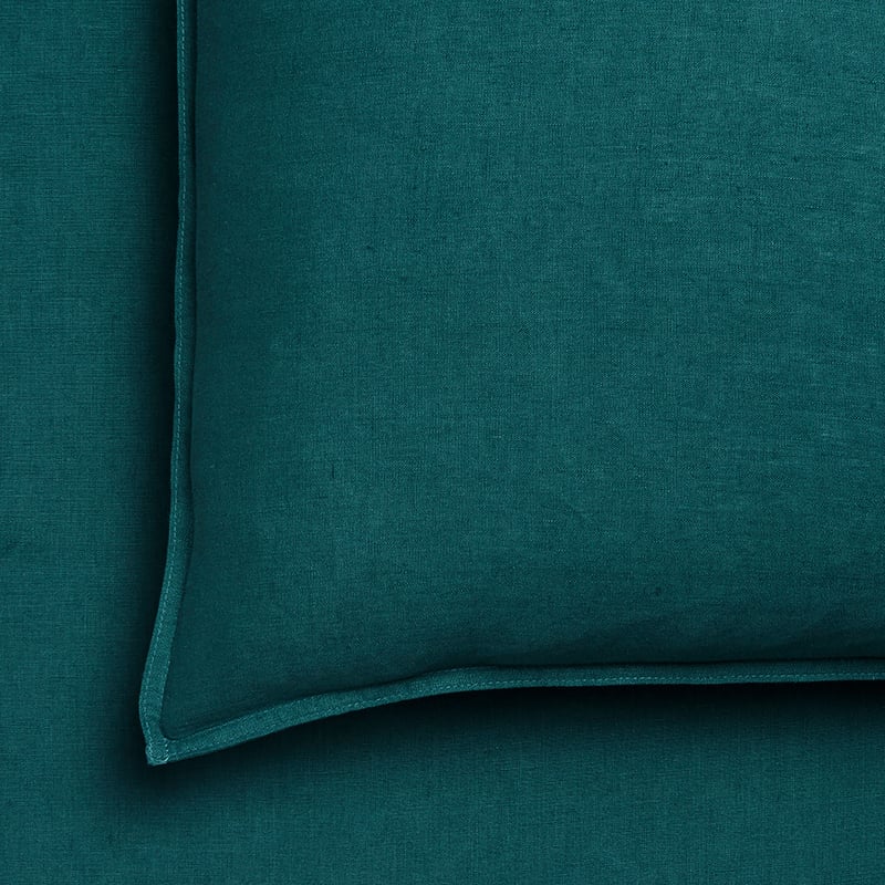 Vintage Washed Linen Sheet Separates in Peacock