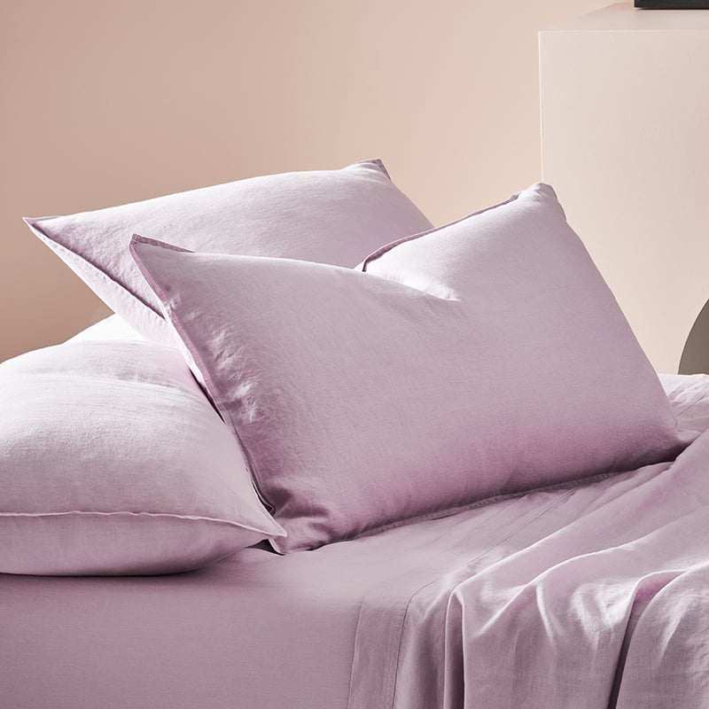 Vintage Washed Linen Sheet Separates in Violet