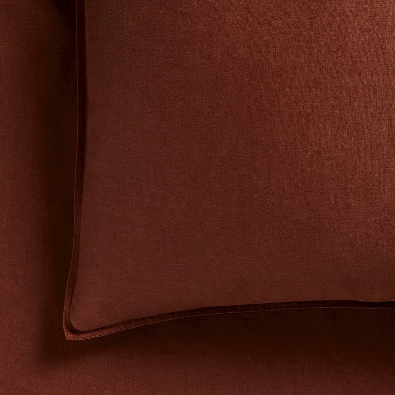 Vintage Washed Linen Paprika Sheet Separates