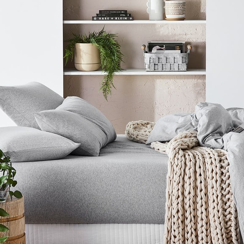 Ultra Soft Jersey Fitted Sheet Grey Marble