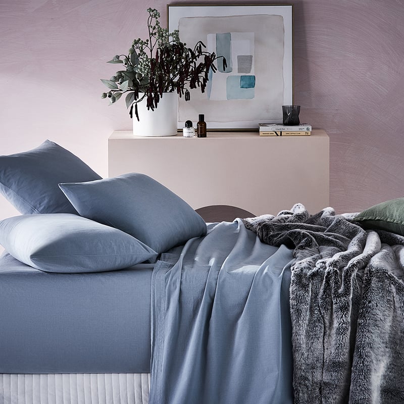 Stonewashed Cotton Dusty Blue Sheet Separates