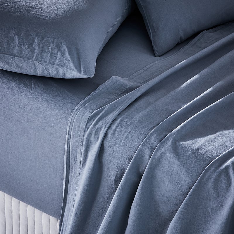 Stonewashed Cotton Dusty Blue Sheet Separates