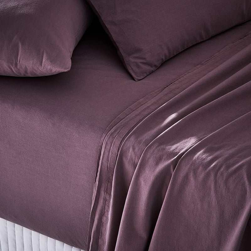 Stonewashed Cotton Mauve Sheet Separates