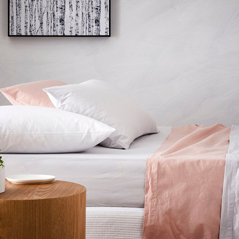 Stonewashed Cotton Sheet Separates Dusty Pink