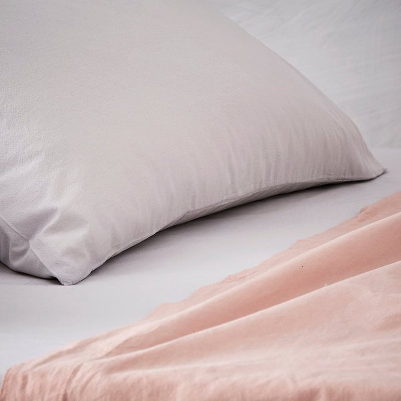 Stonewashed Cotton Sheet Separates Dusty Pink