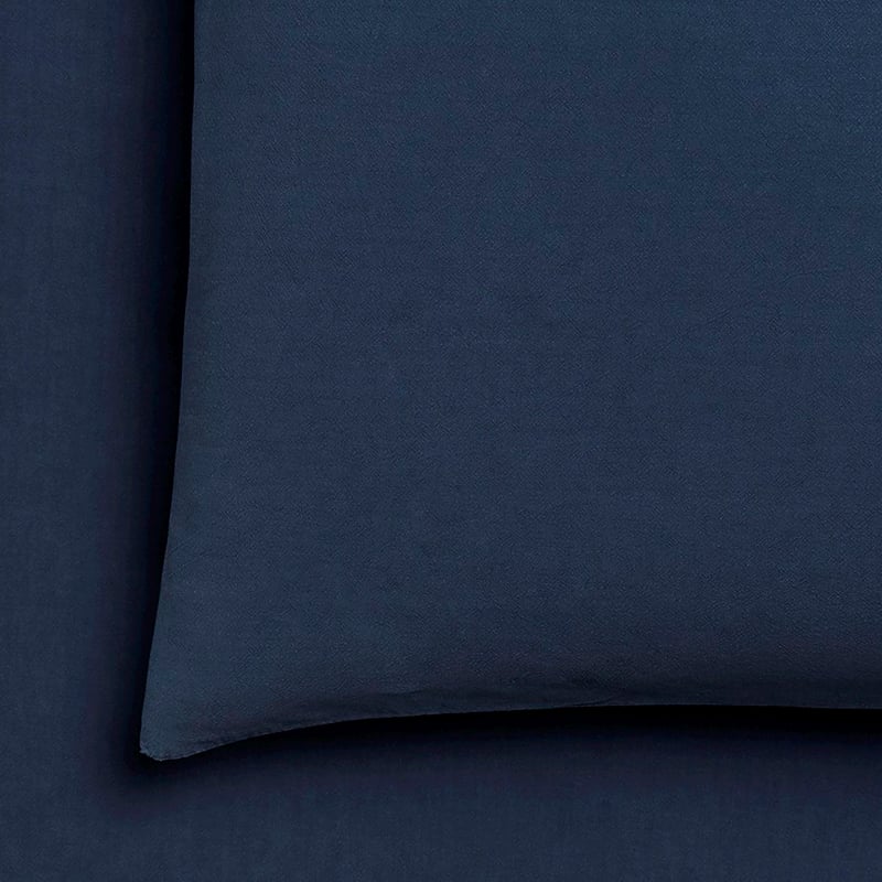 Stonewashed Cotton Sheet Separates China Blue