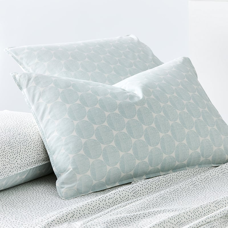 Stonewashed Printed Cotton Bedlinen Circle Dash Sheet Separates