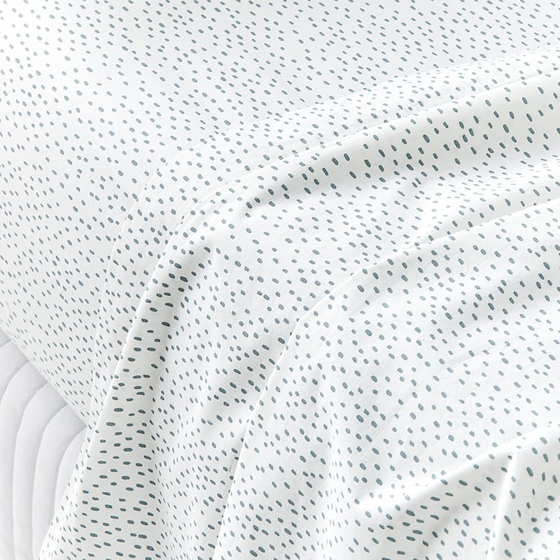 Stonewashed Printed Cotton Bedlinen Circle Dash Sheet Separates