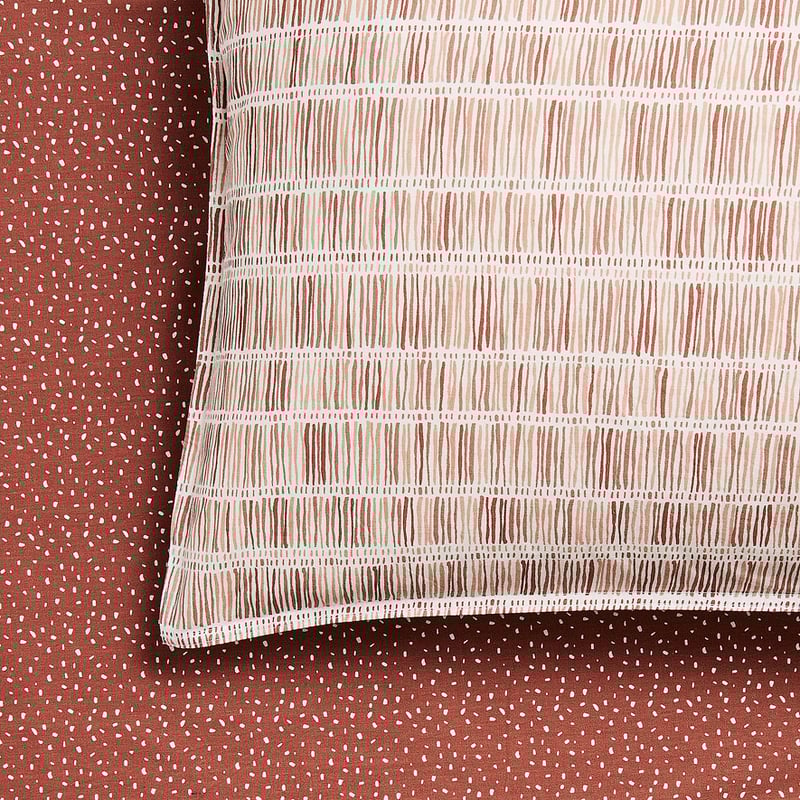 Stonewashed Printed Cotton Clay Fleck Sheet Separates