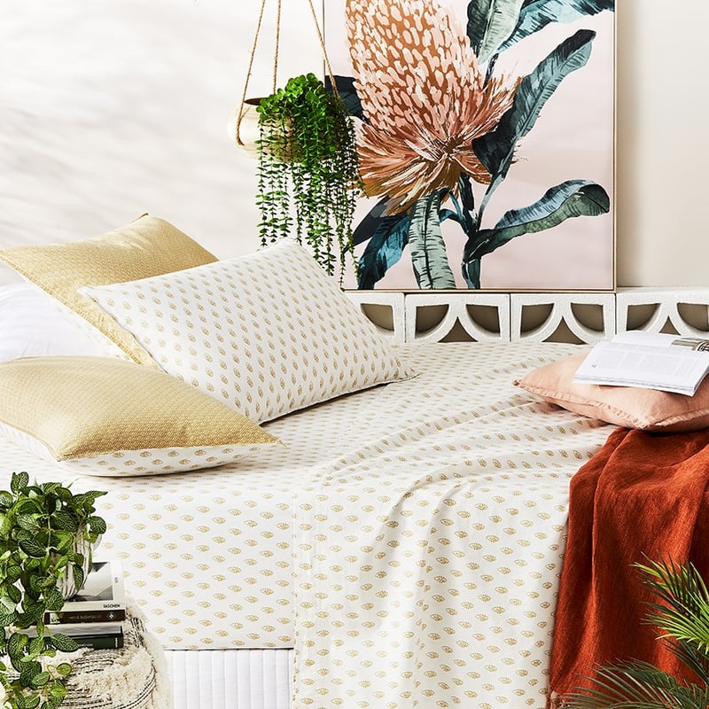 Stonewashed Printed Cotton Flax Woodblock Sheet Separates