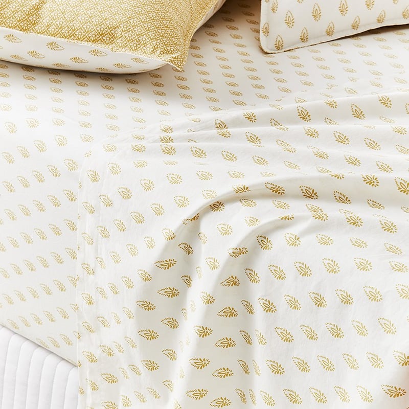 Stonewashed Printed Cotton Flax Woodblock Sheet Separates