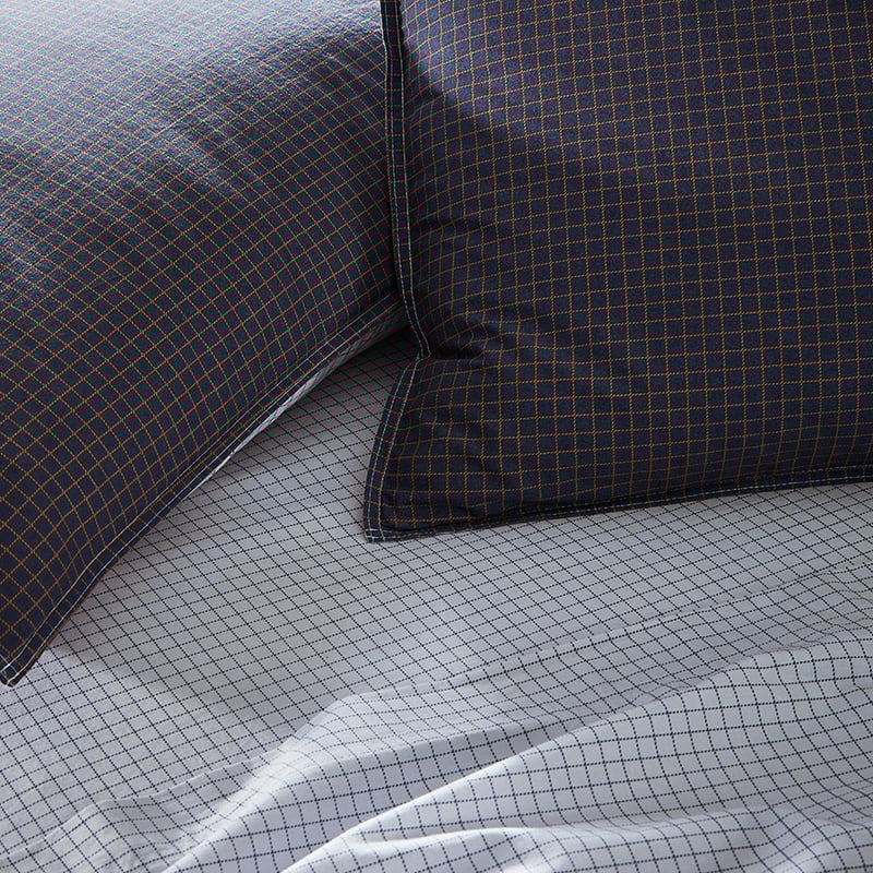 Stonewashed Printed Cotton Ink Grid Sheet Separates