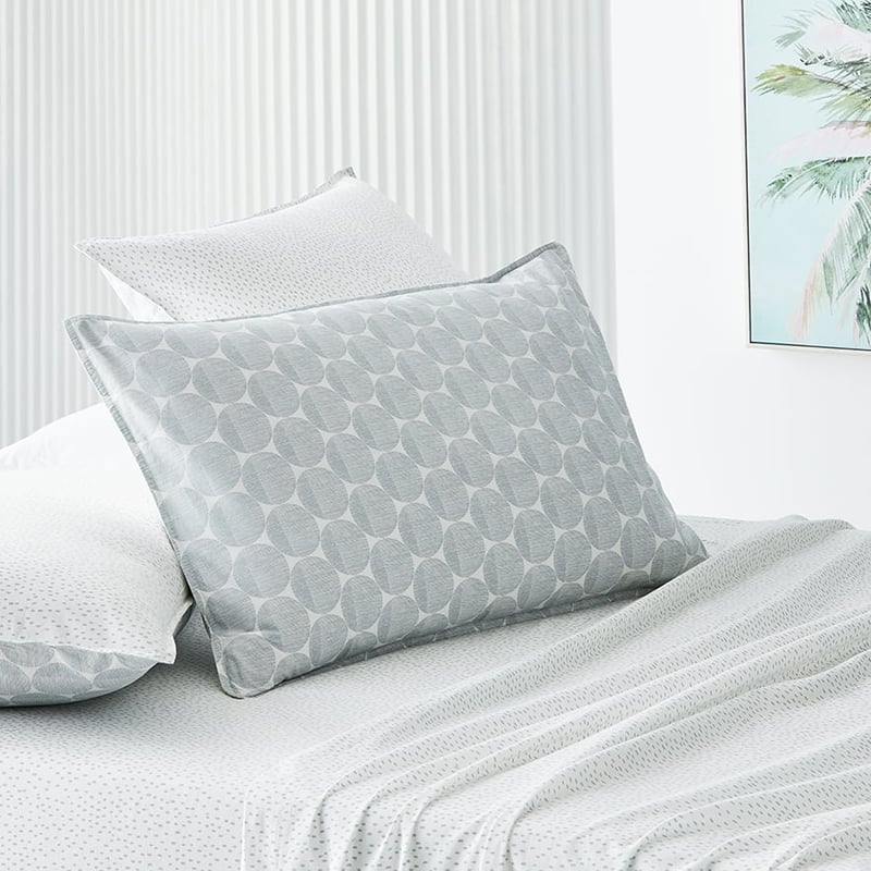 Stonewashed Printed Cotton Powder Blue Spot Sheet Separates