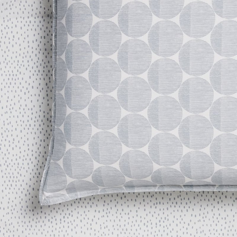 Stonewashed Printed Cotton Powder Blue Spot Sheet Separates