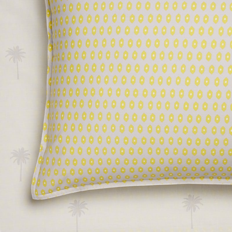 Stonewashed Printed Cotton Palm Silver Sheet Separates