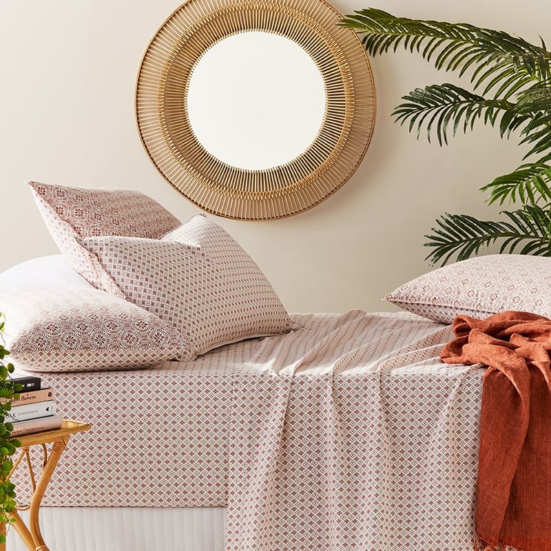 Stonewashed Printed Cotton Clay Tile Sheet Separates