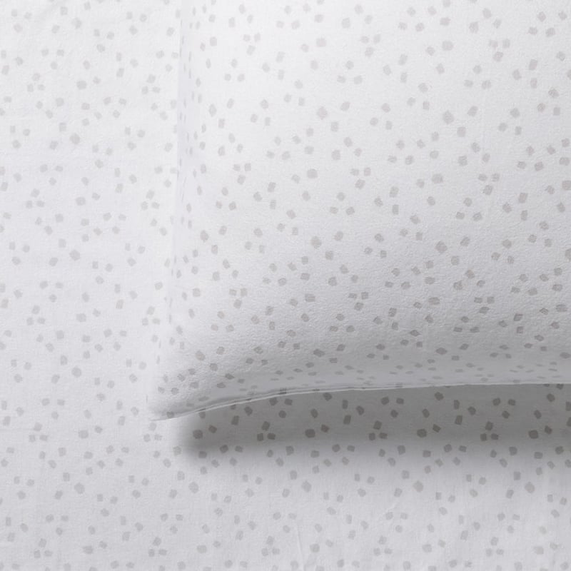 HR Fleck Quilted Flannelette W18 Queen Silver Quilt Cover Set