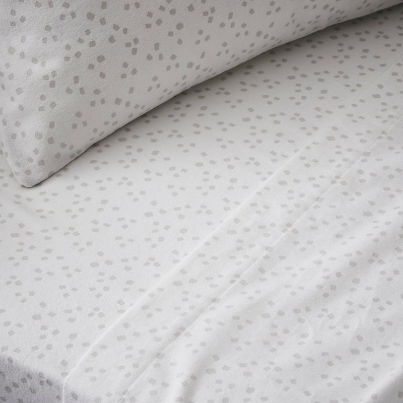 HR Fleck Quilted Flannelette W18 Queen Silver Quilt Cover Set