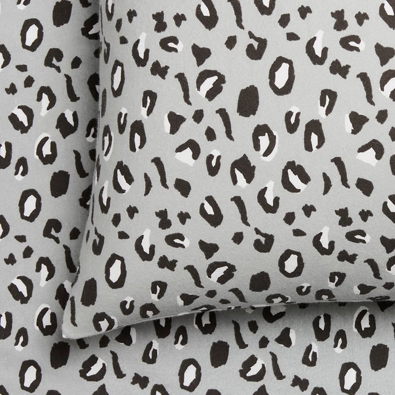 Novelty Printed Grey Leopard Sheet Set