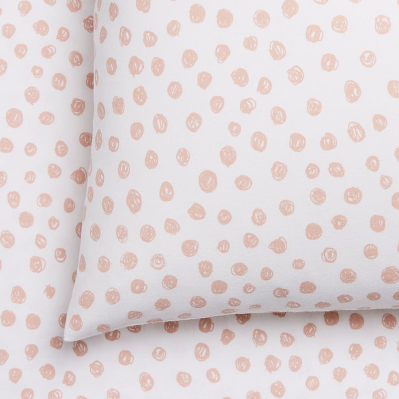 Novelty Printed Pink Spot Flannelette Sheet Set