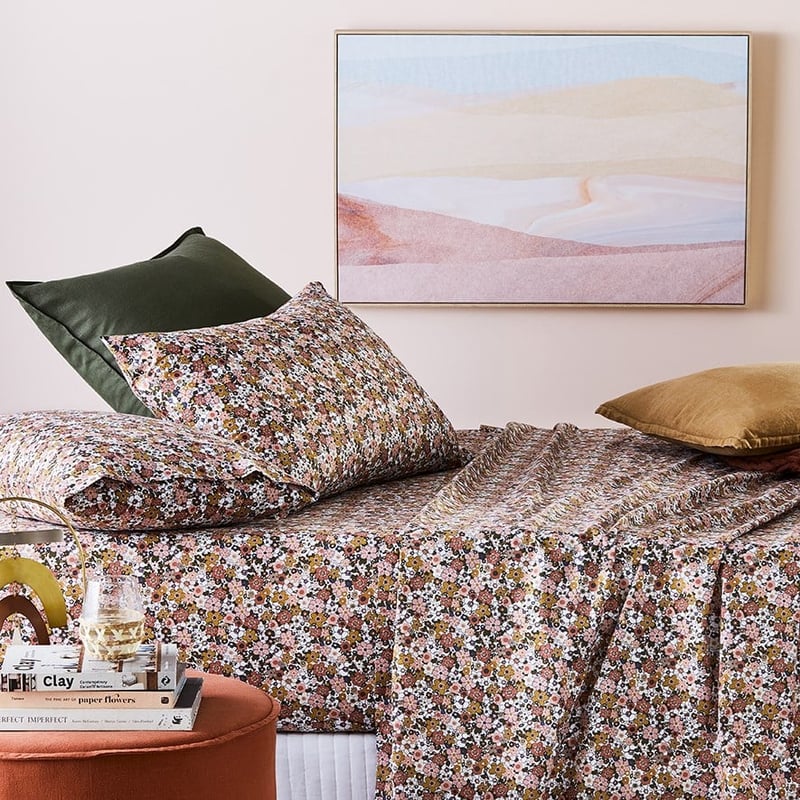 Printed Retro Floral Sheet Set