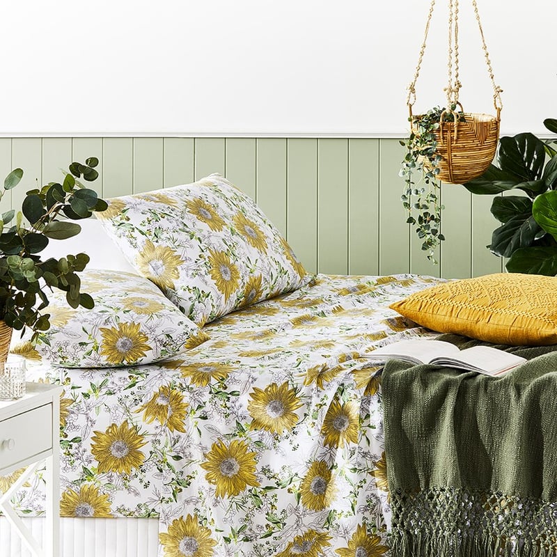 Printed Sunflowers Sheet Set