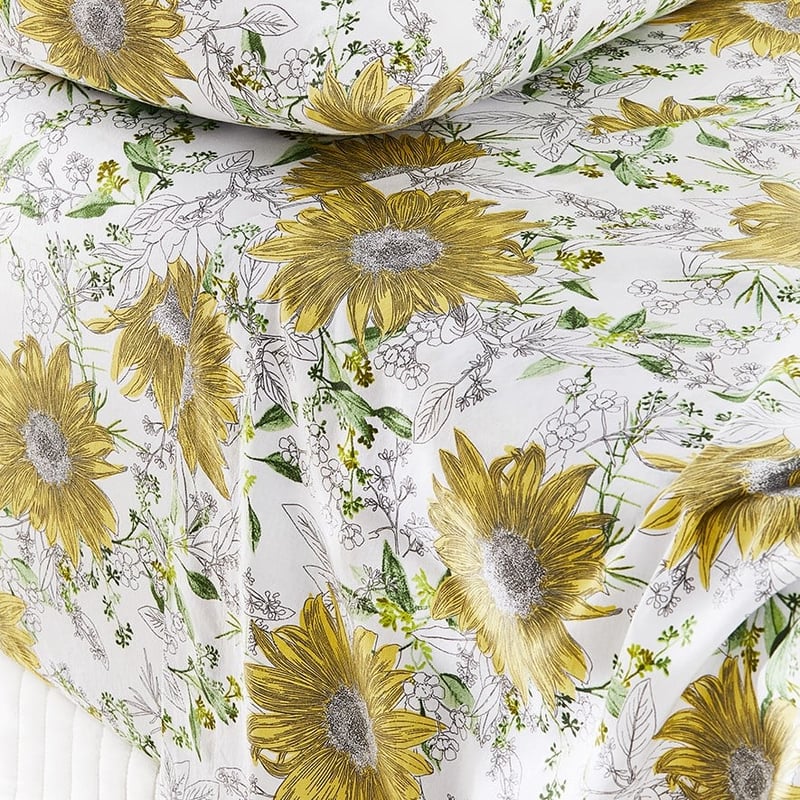 Printed Sunflowers Sheet Set