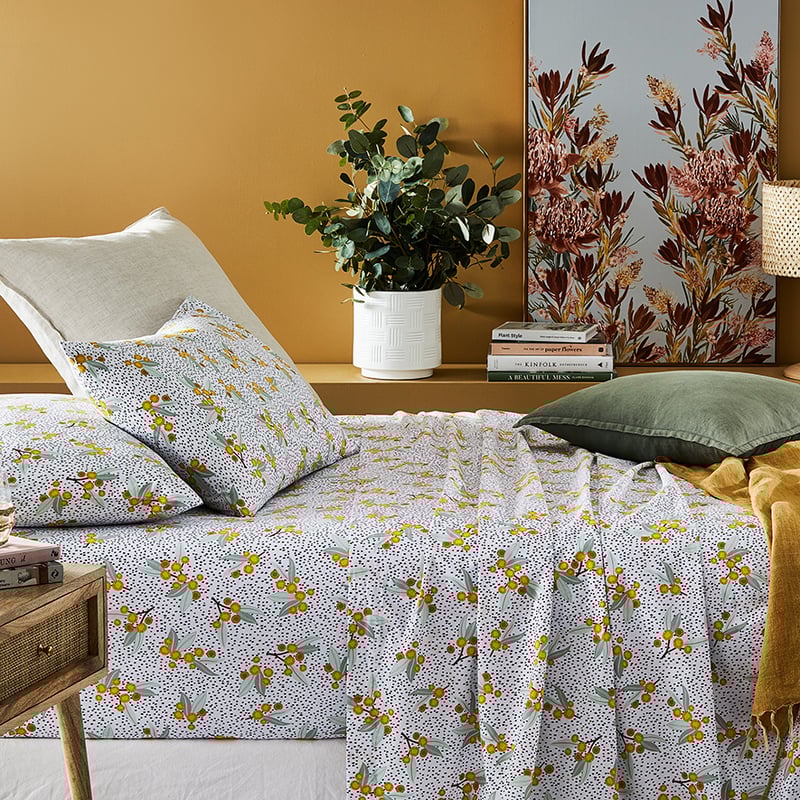 Printed Wattle Sheet Set