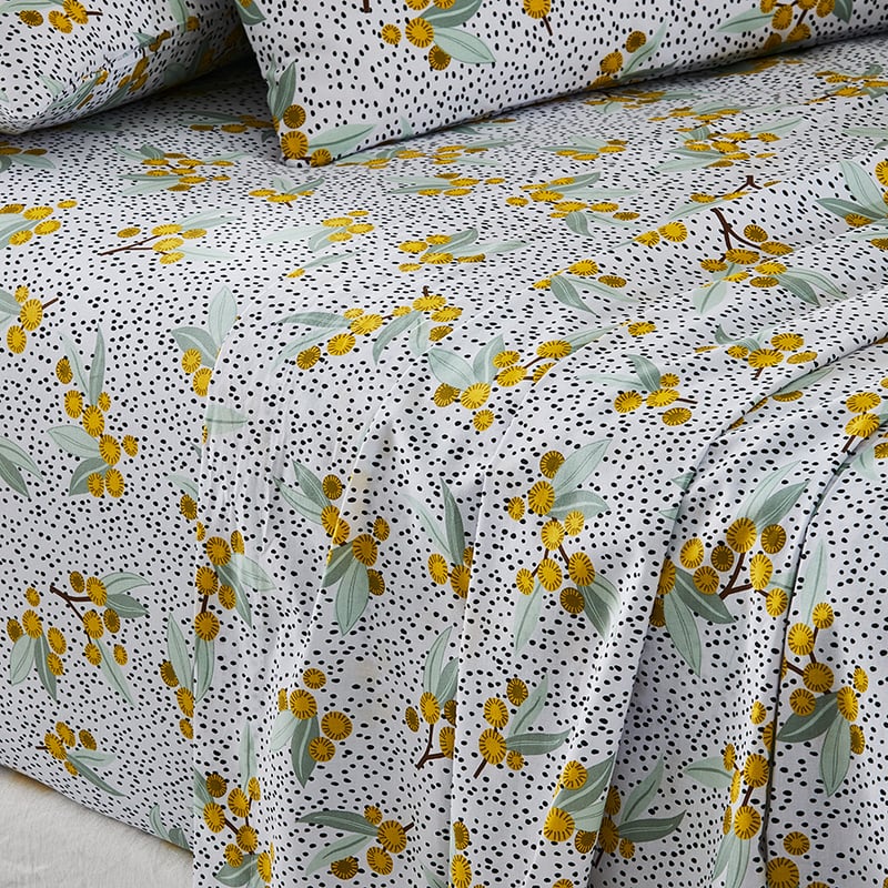 Printed Wattle Sheet Set