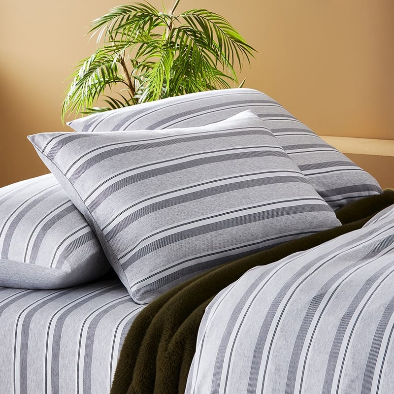 Bamboo Cotton Jersey Grey Stripe Sheet Separates
