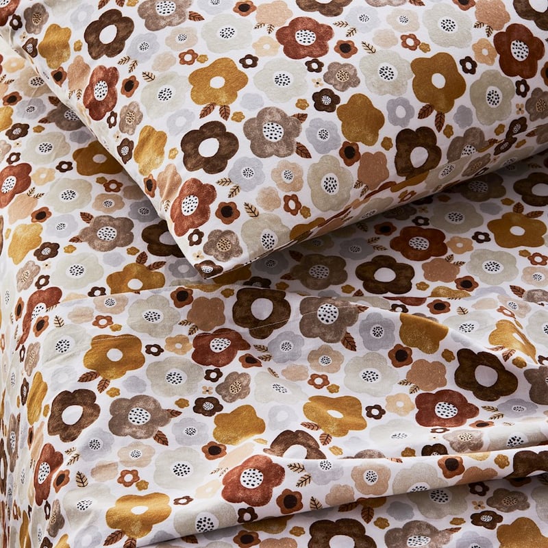 Printed Earthy Floral Sheet Set
