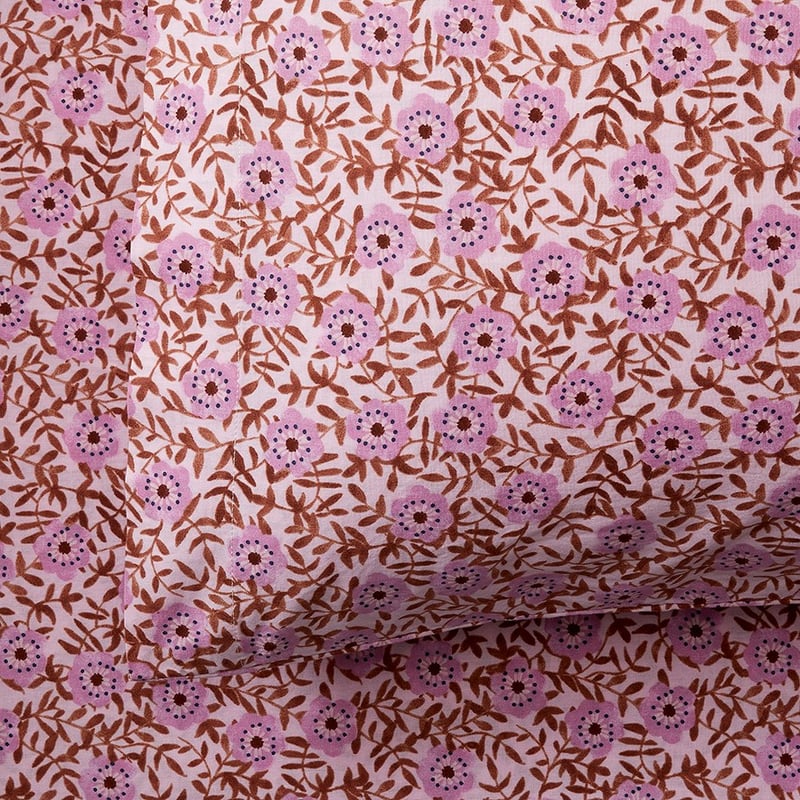 Printed Mauve Poppy Sheet Set  