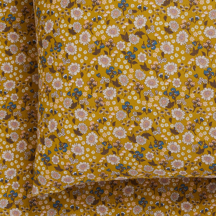 Printed Mustard Floral Sheet Set