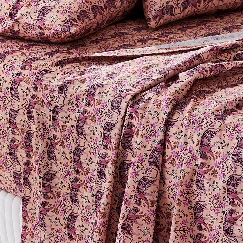 Printed Pink Tiger Sheet Set