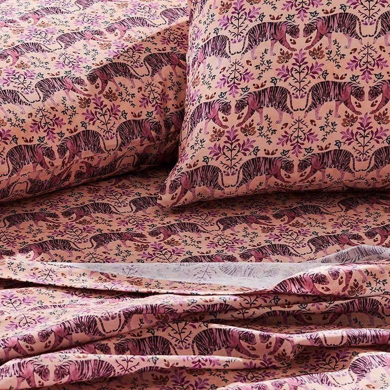 Printed Pink Tiger Sheet Set