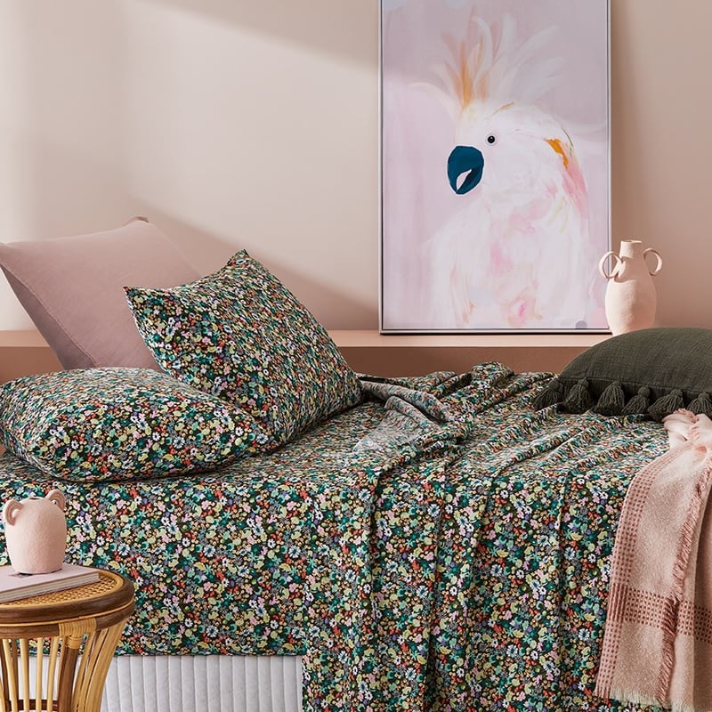 Printed Spring Bouquet Sheet Set