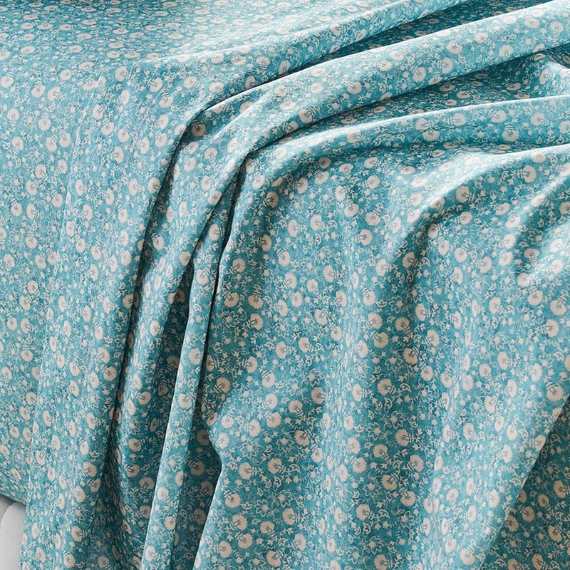 Printed Turquoise Woodblock Sheet Set