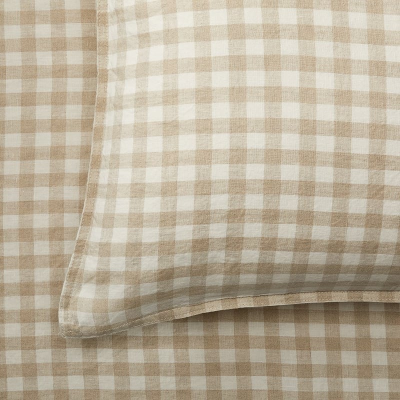 Vintage Washed Linen Linen Check Sheet Separates